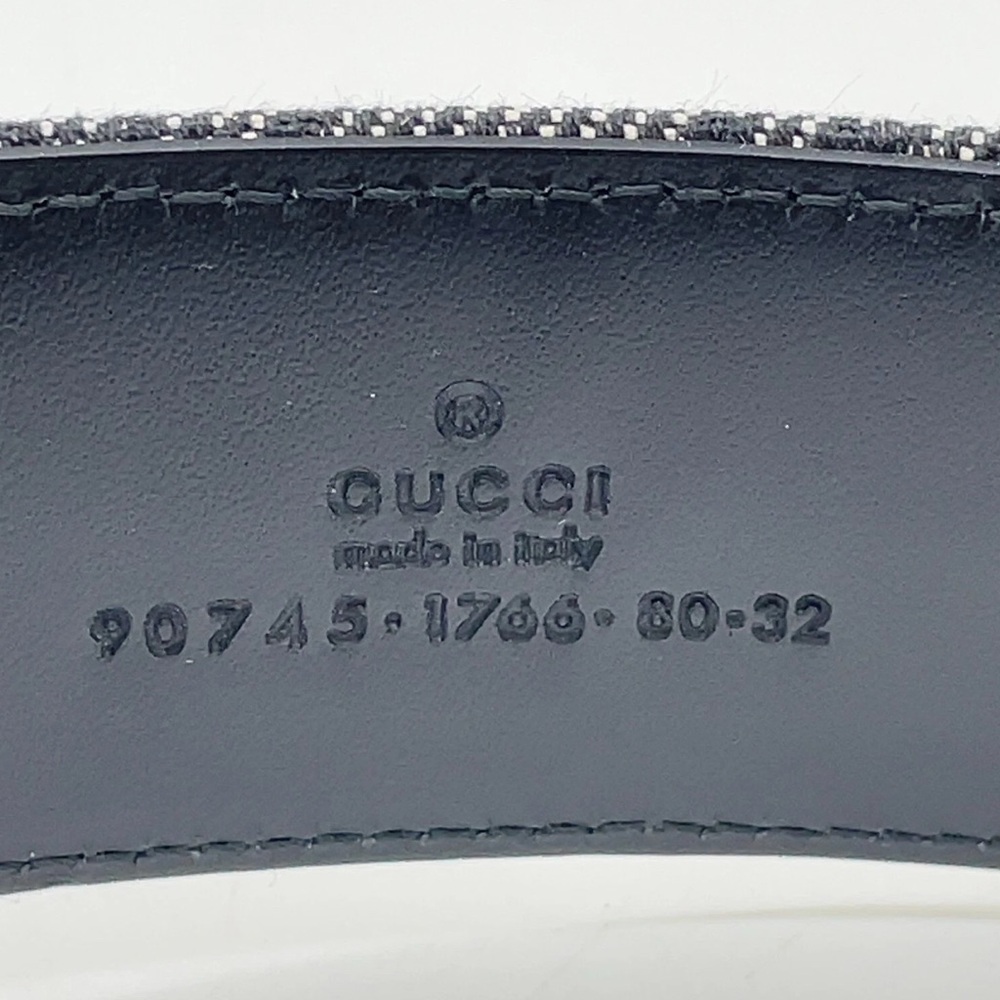 Auth GUCCI GG canvas denim 90745.1766.80.32 Belt W/Bag Gucci Black Leather Belt - Picture 13 of 13
